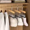 3x Wooden Multi-Clip Hanger Rack