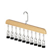 3x Wooden Multi-Clip Hanger Rack