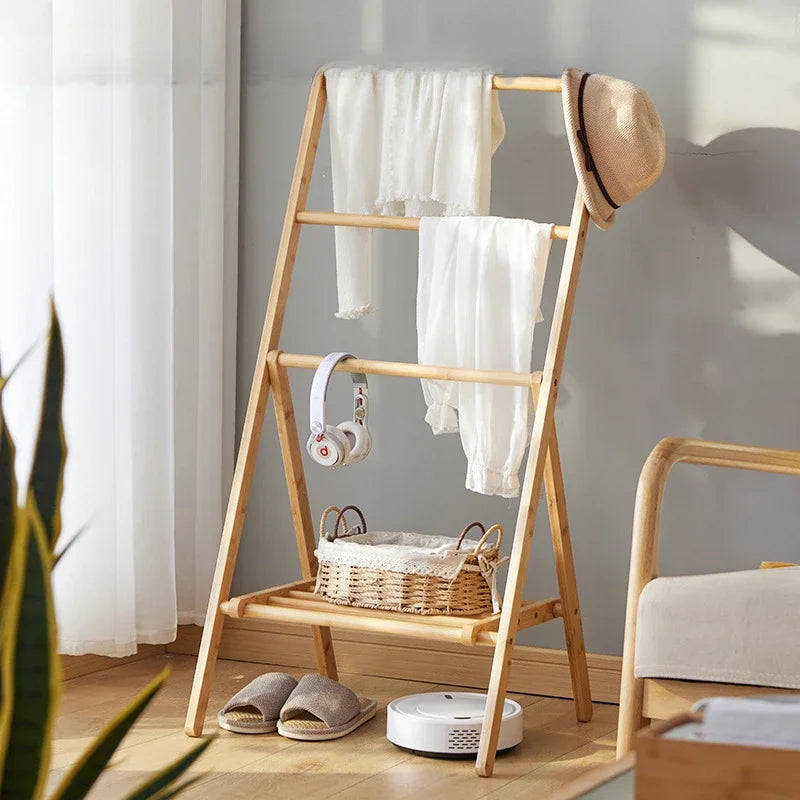 Foldable Wooden Clothes Rack