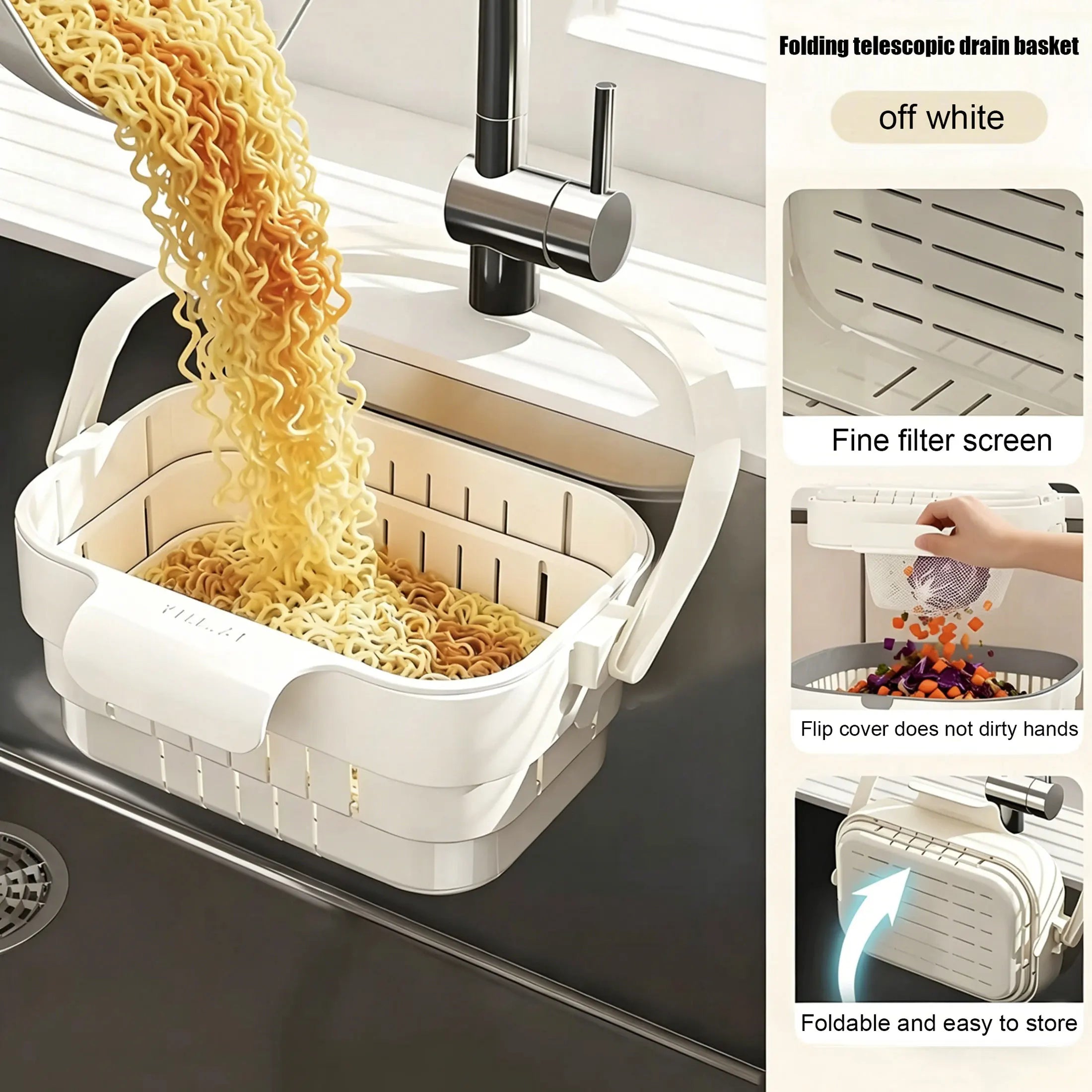 Kitchen Sink Foldable Drain Basket