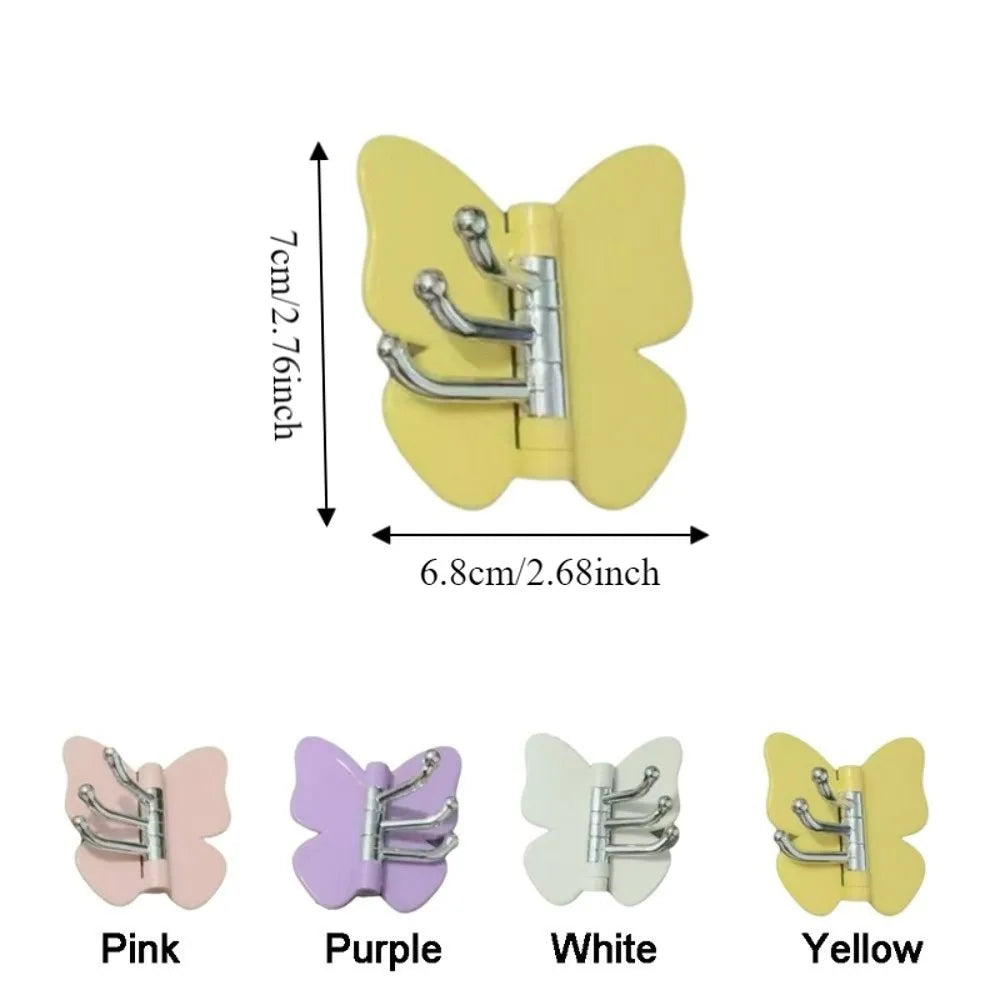 4PCS Rotating Butterfly Wall Hooks