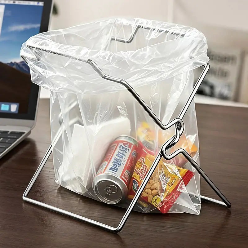 Collapsible Stainless Steel Garbage Bag Holde